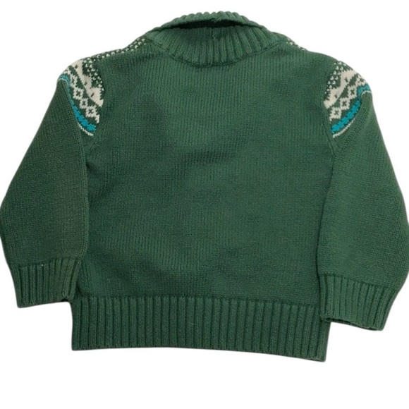 Cherokee Green Knit Cardigan with Moose Design - Picture 3 of 6
